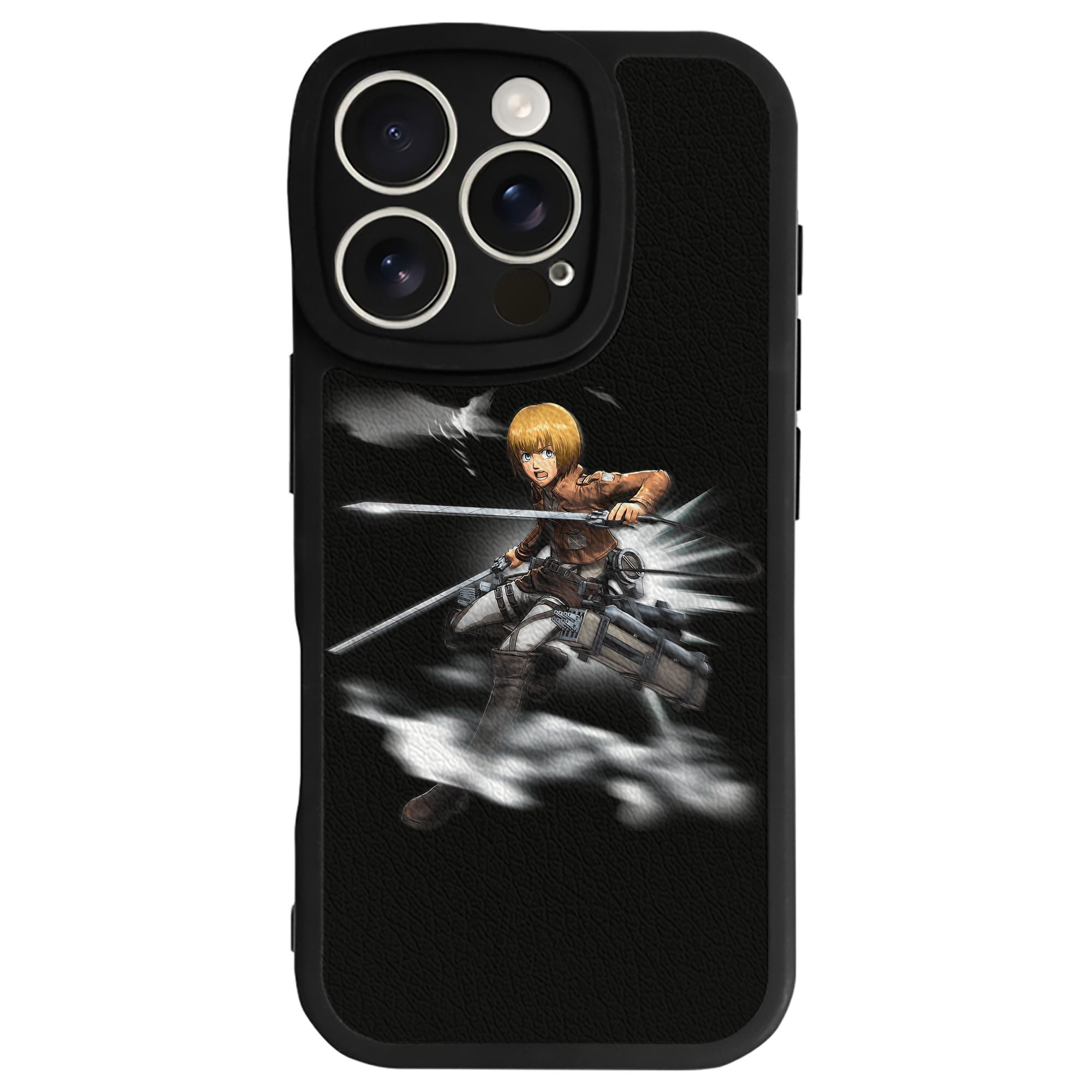 （画像用） 進撃の巨人 アルミン·アルレルト Attack on Titan Armin Arlert 【iPhone 16シリーズ対応】シリコンスマホケース（レザー調） 材質：シリコン